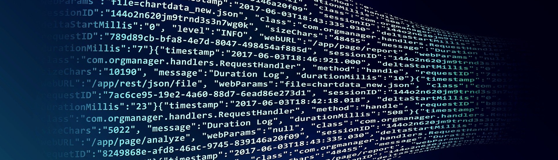 Lines of code on a styled blue background