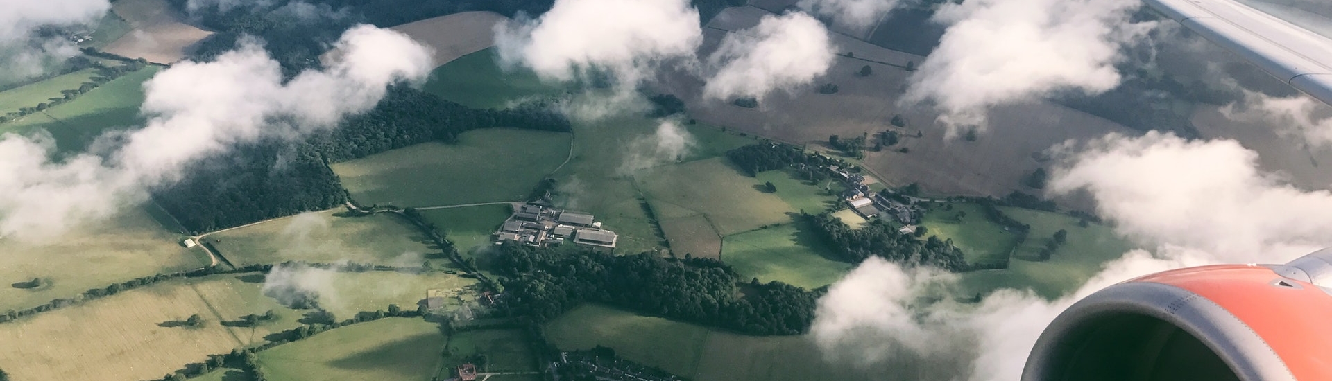 View of England from plan window